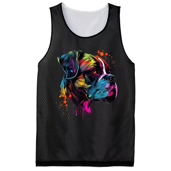 Boxer Dog Lovers Pop Art Design Cute Boxer Dog Mesh Reversible Basketball Jersey Tank