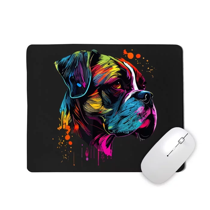 Boxer Dog Lovers Pop Art Design Cute Boxer Dog Mousepad