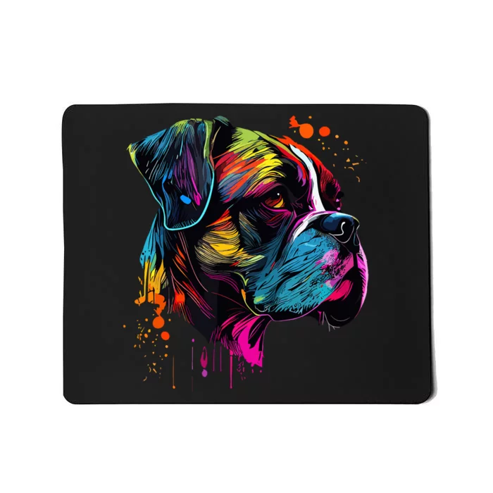 Boxer Dog Lovers Pop Art Design Cute Boxer Dog Mousepad