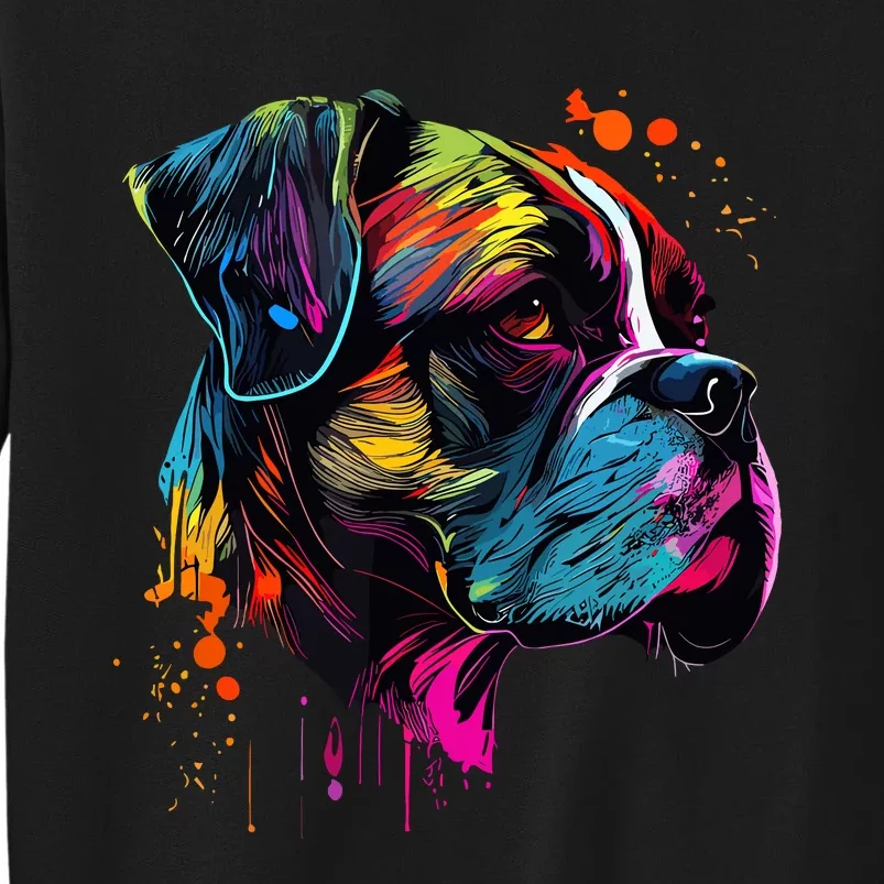 Boxer Dog Lovers Pop Art Design Cute Boxer Dog Tall Sweatshirt