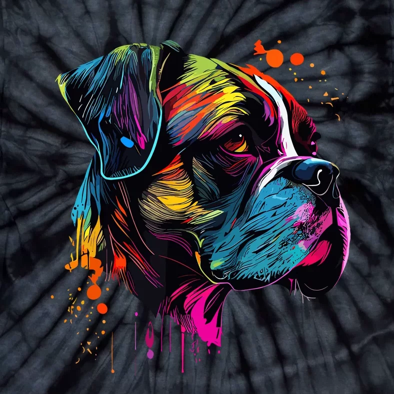 Boxer Dog Lovers Pop Art Design Cute Boxer Dog Tie-Dye T-Shirt