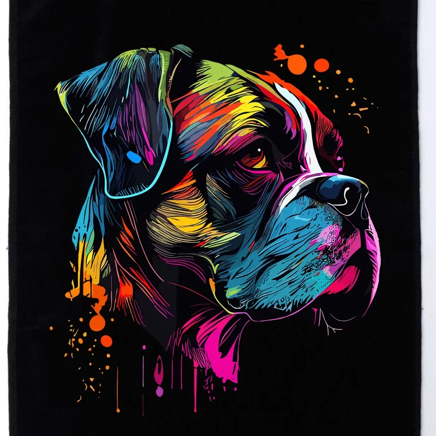 Boxer Dog Lovers Pop Art Design Cute Boxer Dog Platinum Collection Golf Towel