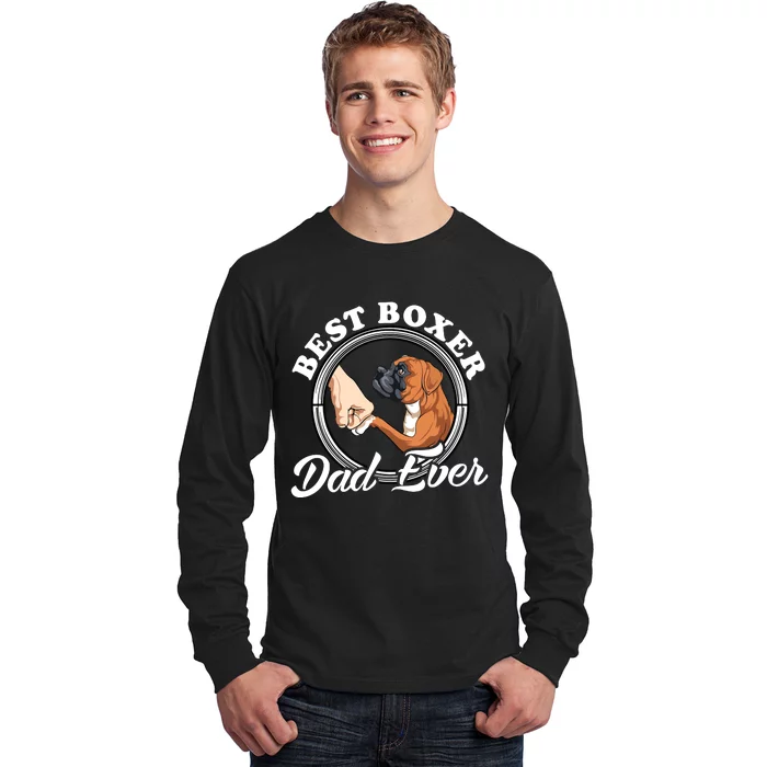 Boxer Dog Lovers Dad Design Boxer Dog Dad Long Sleeve Shirt