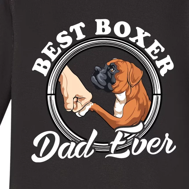 Boxer Dog Lovers Dad Design Boxer Dog Dad Baby Long Sleeve Bodysuit