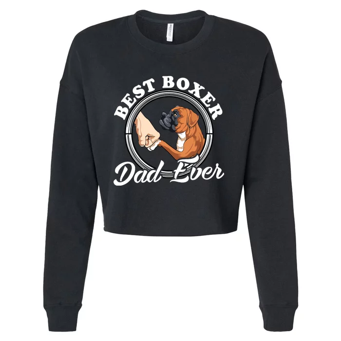 Boxer Dog Lovers Dad Design Boxer Dog Dad Cropped Pullover Crew