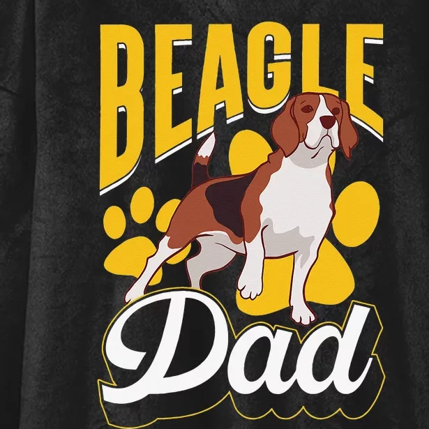 Beagle Dad Lover Puppy Beagles Dog Father Daddy Papa Hooded Wearable Blanket