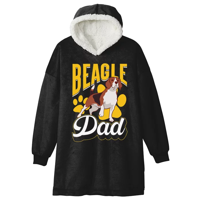 Beagle Dad Lover Puppy Beagles Dog Father Daddy Papa Hooded Wearable Blanket