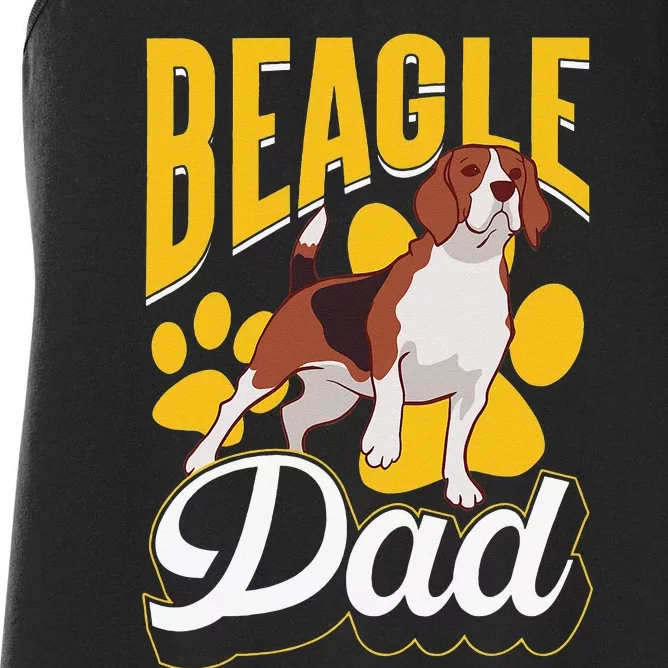 Beagle Dad Lover Puppy Beagles Dog Father Daddy Papa Women's Racerback Tank