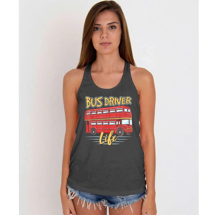 Bus Driver Life Busman Job Operator Buses Women's Knotted Racerback Tank