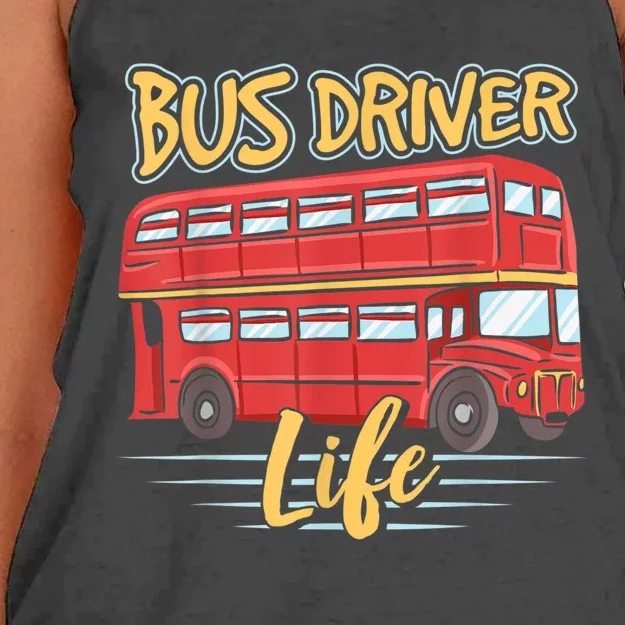 Bus Driver Life Busman Job Operator Buses Women's Knotted Racerback Tank