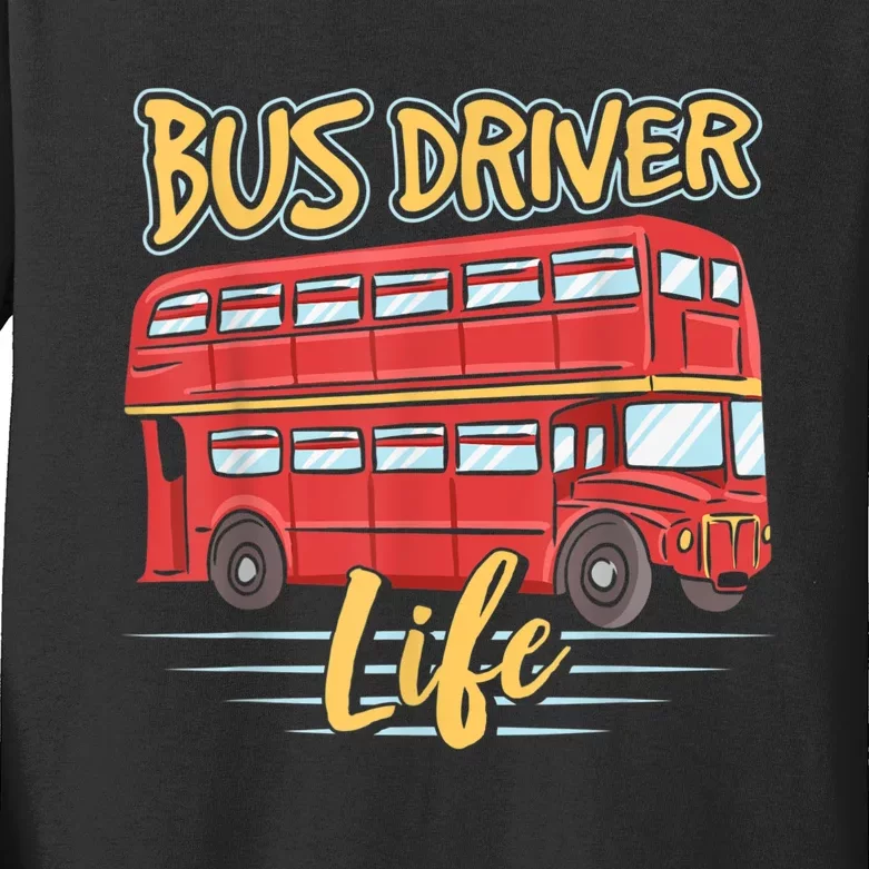 Bus Driver Life Busman Job Operator Buses Kids Long Sleeve Shirt