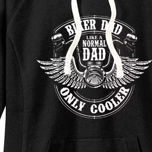 Biker Dad Like A Normal Dad Only Cooler Motorcycle Biker Women's Fleece Hoodie