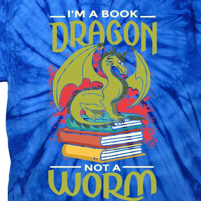 Book Dragon Library Reading Teacher Bookworm Book Lover Funny Gift Tie-Dye T-Shirt