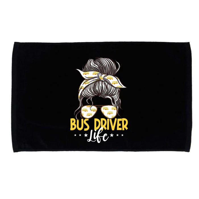 Bus Driver Life Messy Bun Bus School Bus Driver Microfiber Hand Towel