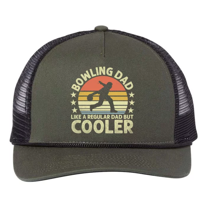 Bowling Dad Like A Regular Dad But Cooler Retro Rope Trucker Hat Cap