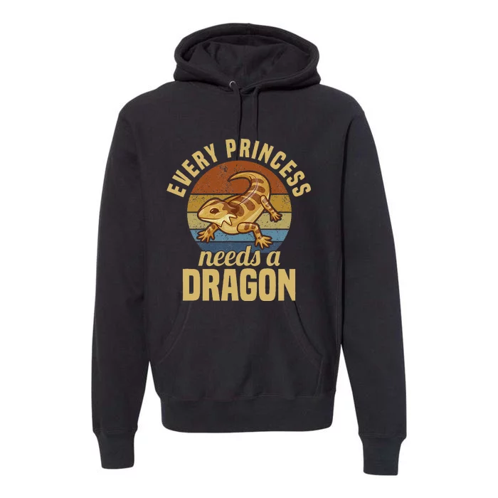 Bearded Dragon Lizard Reptile Pet Premium Hoodie