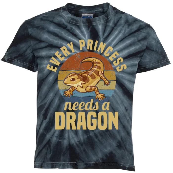 Bearded Dragon Lizard Reptile Pet Kids Tie-Dye T-Shirt