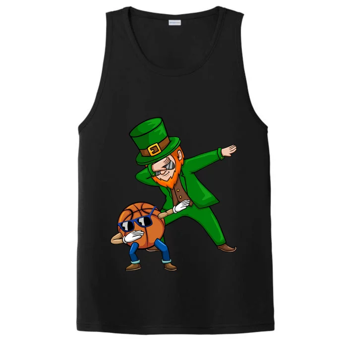 Basketball Dabbing Leprechaun St Patrick's Day Cool Gift Performance Tank