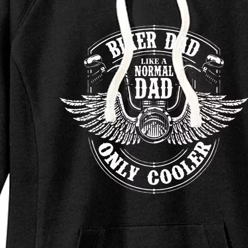 Biker Dad Like A Normal Dad Only Cooler Motorcycle Biker Women's Fleece Hoodie