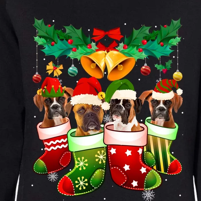 Boxer Dog Lover Christmas Socks Funny Xmas Pajama Gift Womens California Wash Sweatshirt