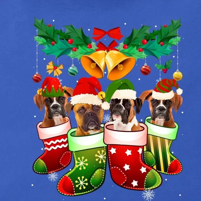 Boxer Dog Lover Christmas Socks Funny Xmas Pajama Gift Zip Tote Bag