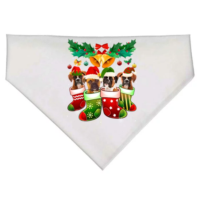 Boxer Dog Lover Christmas Socks Funny Xmas Pajama Gift USA-Made Doggie Bandana