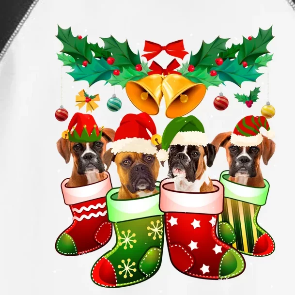 Boxer Dog Lover Christmas Socks Funny Xmas Pajama Gift Toddler Fine Jersey T-Shirt