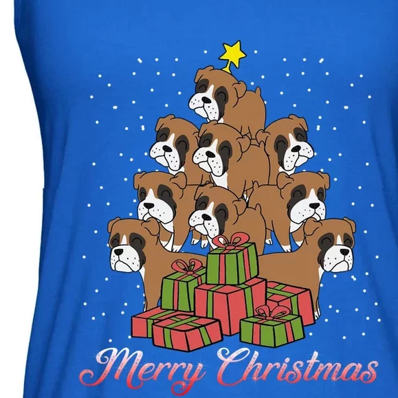 Boxer Dog Lover Matching Santa Boxer Christmas Tree Gift Ladies Essential Flowy Tank