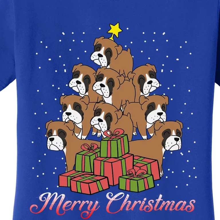 Boxer Dog Lover Matching Santa Boxer Christmas Tree Gift Women's T-Shirt