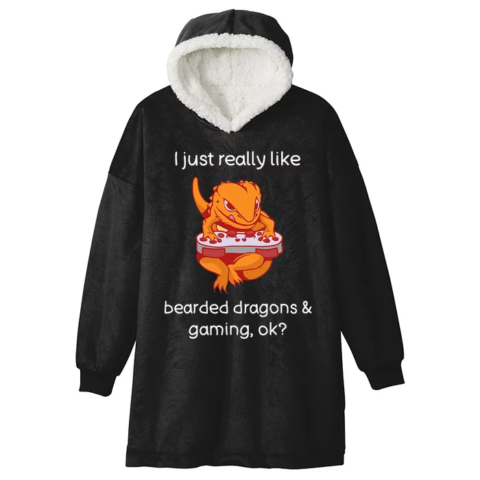 Bearded Dragon Lover Gaming Love Video Gaming Bearded Dragon Hooded Wearable Blanket