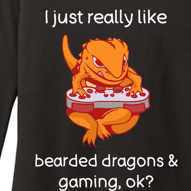 Bearded Dragon Lover Gaming Love Video Gaming Bearded Dragon Womens CVC Long Sleeve Shirt