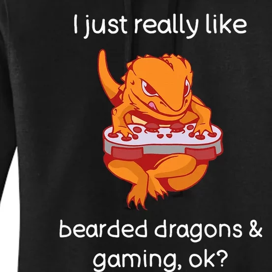 Bearded Dragon Lover Gaming Love Video Gaming Bearded Dragon Women's Pullover Hoodie