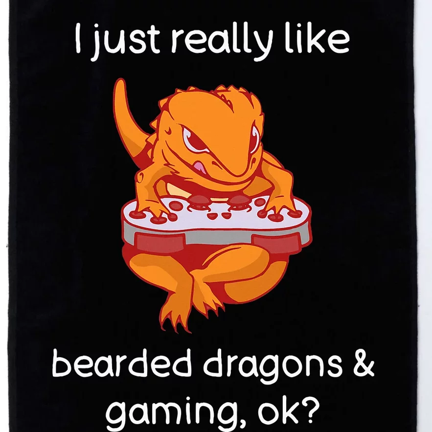 Bearded Dragon Lover Gaming Love Video Gaming Bearded Dragon Platinum Collection Golf Towel