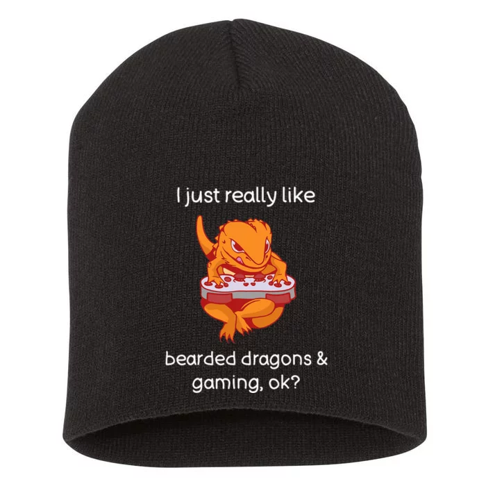 Bearded Dragon Lover Gaming Love Video Gaming Bearded Dragon Short Acrylic Beanie