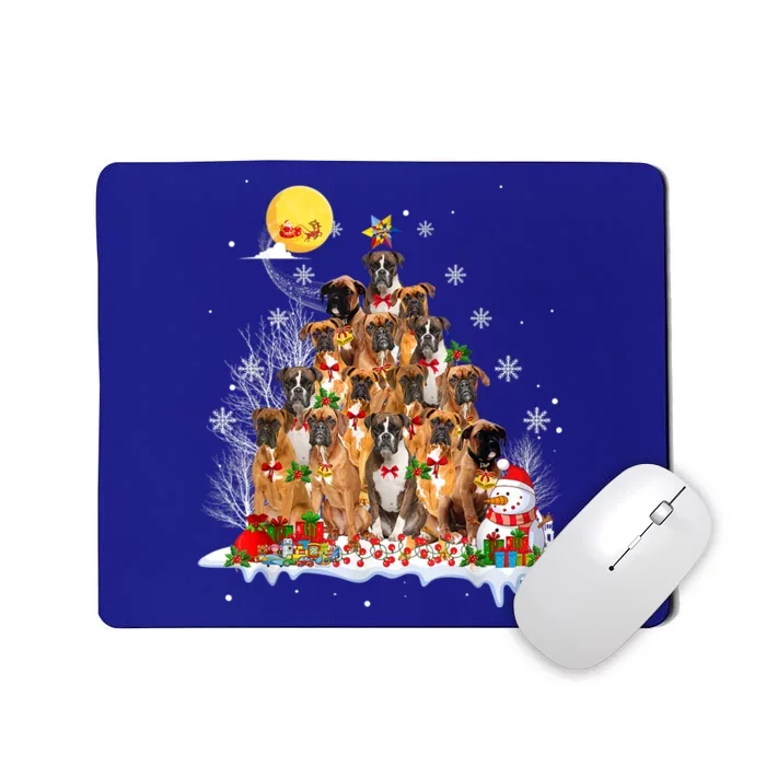 Boxer Dog Lover Matching Santa Boxer Christmas Tree Cute Gift Mousepad