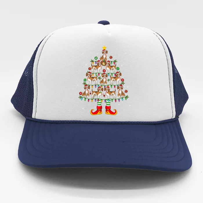 Beagle Dog Lover Xmas Holiday Lighting Beagle Christmas Tree Cool Gift Trucker Hat