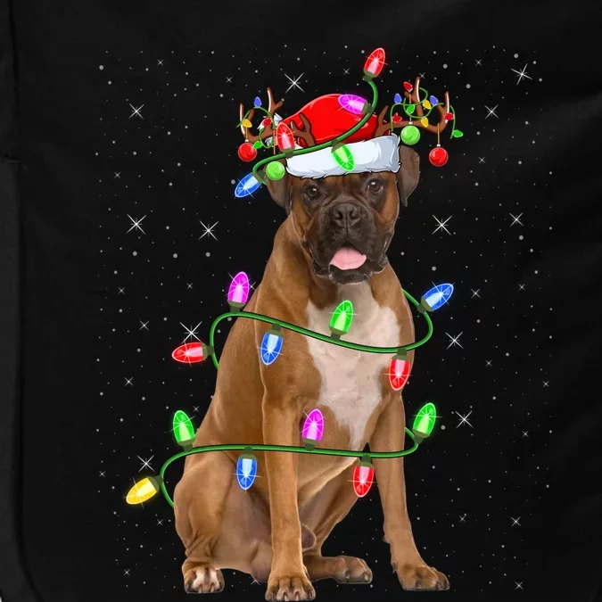 Boxer Dog Lover Xmas Lighting Santa Boxer Christmas Gift Impact Tech Backpack