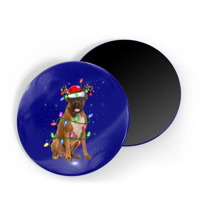 Boxer Dog Lover Xmas Lighting Santa Boxer Christmas Gift Magnet