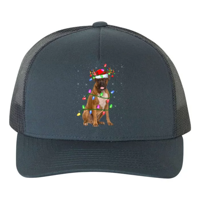 Boxer Dog Lover Xmas Lighting Santa Boxer Christmas Gift Yupoong Adult 5-Panel Trucker Hat