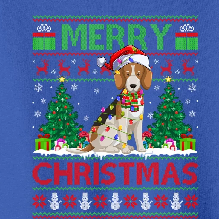 Beagle Dog Lover Xmas Lighting Santa Ugly Beagle Christmas Cute Gift Toddler T-Shirt