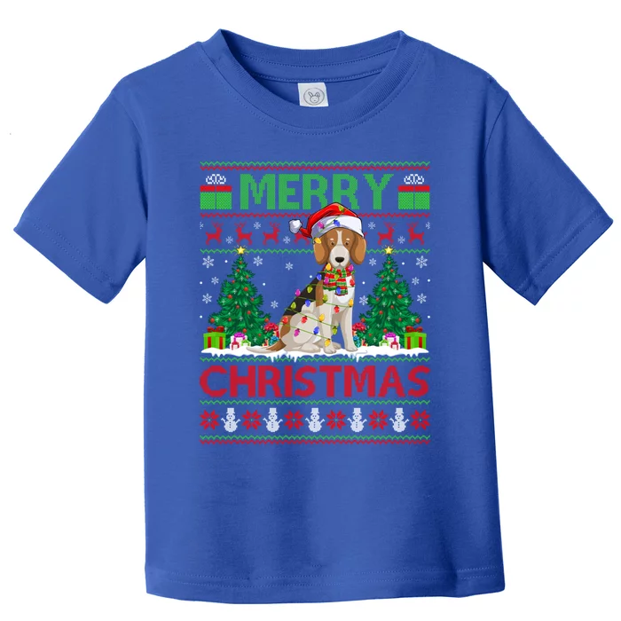 Beagle Dog Lover Xmas Lighting Santa Ugly Beagle Christmas Cute Gift Toddler T-Shirt