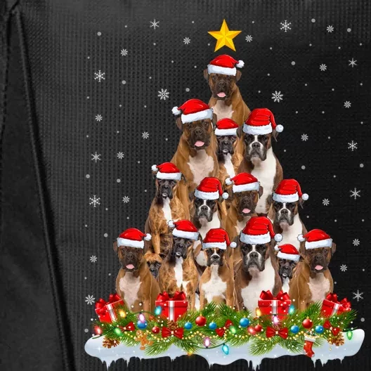 Boxer Dog Lover Xmas Tree Santa Christmas Boxer Gift City Backpack