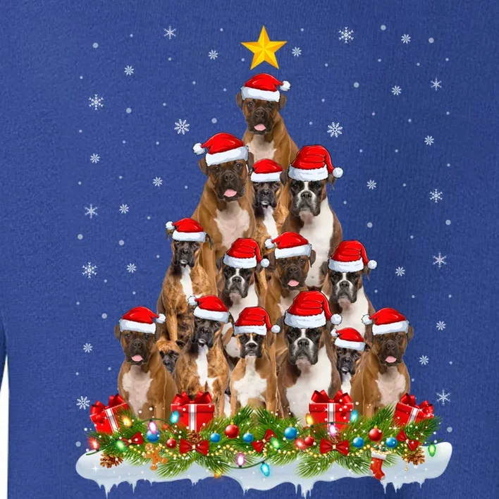 Boxer Dog Lover Xmas Tree Santa Christmas Boxer Gift Toddler Sweatshirt