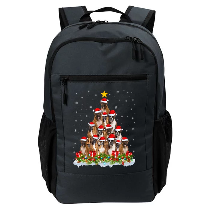 Boxer Dog Lover Xmas Tree Santa Christmas Boxer Gift Daily Commute Backpack