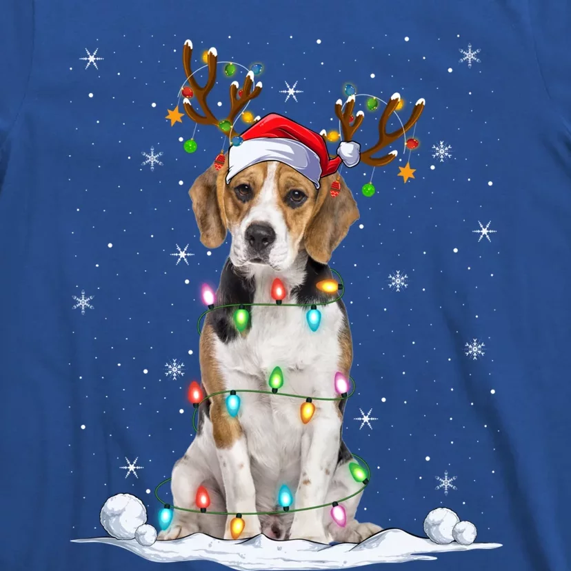 Beagle Dog Lover Xmas Lights Holiday Santa Beagle Christmas Gift T-Shirt