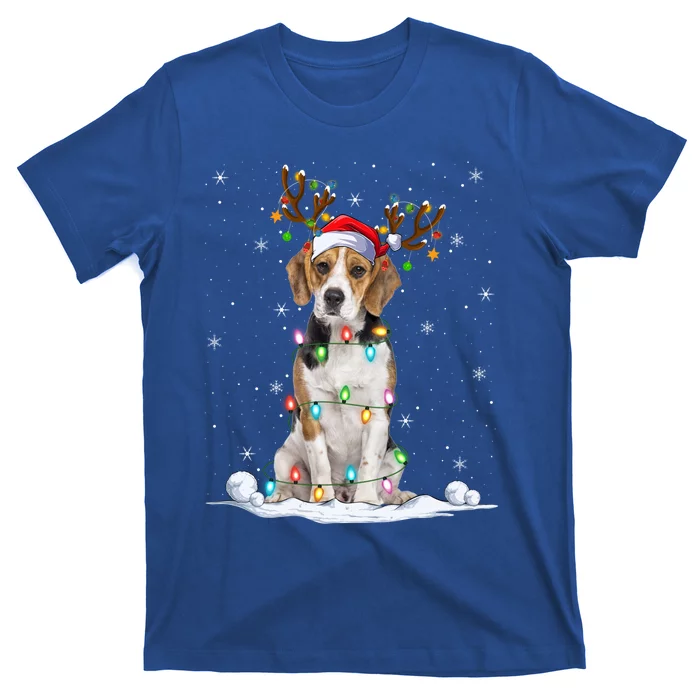 Beagle Dog Lover Xmas Lights Holiday Santa Beagle Christmas Gift T-Shirt