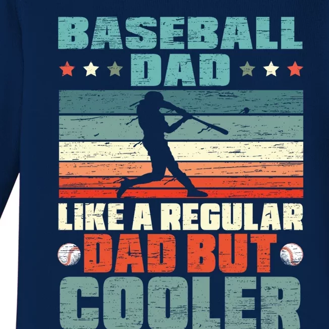 Baseball Dad Like A Regular Dad But Cooler Fathers Day Gift Baby Long Sleeve Bodysuit