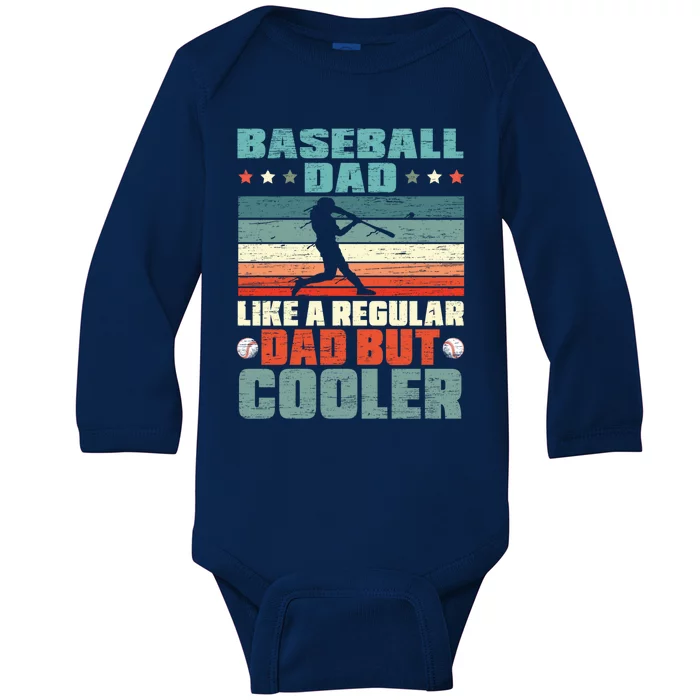 Baseball Dad Like A Regular Dad But Cooler Fathers Day Gift Baby Long Sleeve Bodysuit