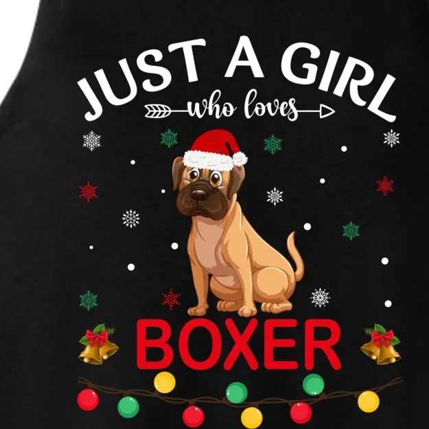 Boxer Dog Lovers Xmas Pajama Funny Ugly Christmas Sweater Cute Gift Ladies Tri-Blend Wicking Tank