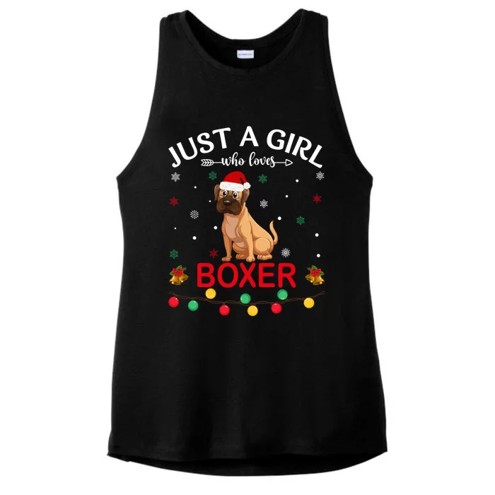 Boxer Dog Lovers Xmas Pajama Funny Ugly Christmas Sweater Cute Gift Ladies Tri-Blend Wicking Tank